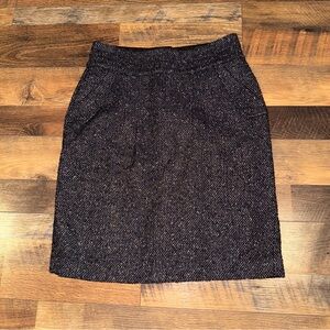 CAbi Black Tweed Pencil Skirt